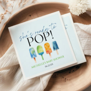 Serviette En Papier Elle est prête à pop ! Baby shower Popsicle