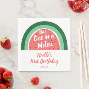Serviette En Papier Elle est une dans un Melon, Watermelon Rainbow Bir