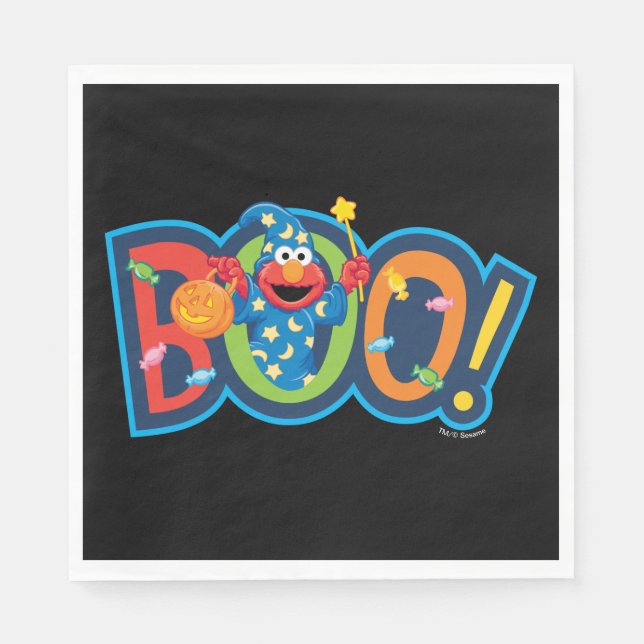Serviette En Papier Elmo | Halloween Boo ! (Devant)