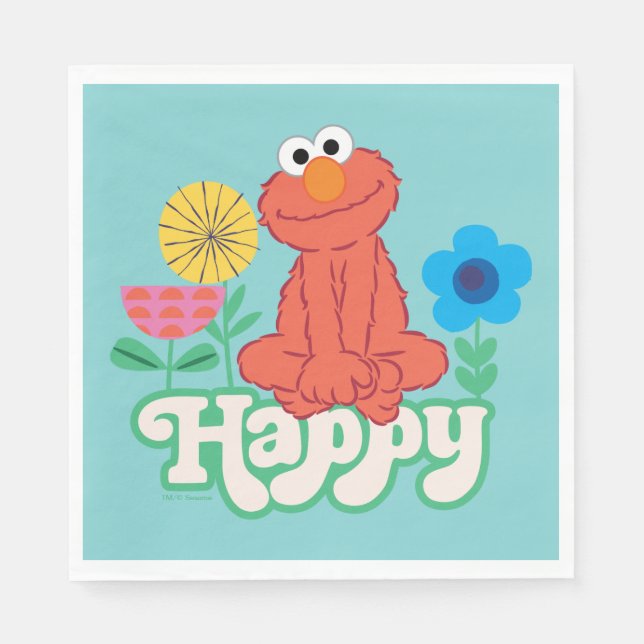 Serviette En Papier Elmo Happy ! (Devant)