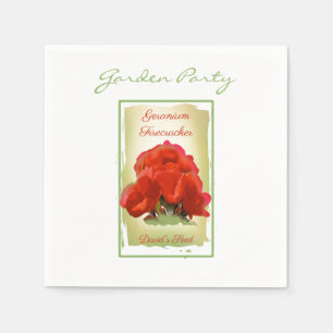 Serviette En Papier Emballage de graines d'aquarelle de géranium