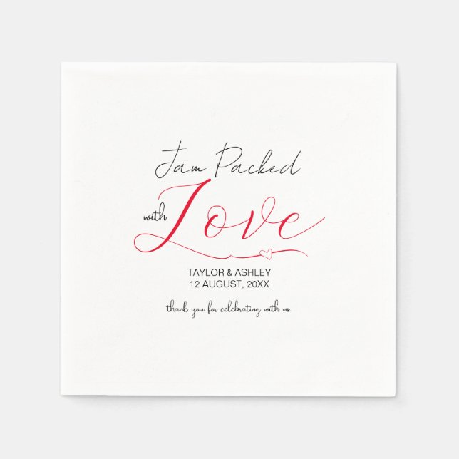 Serviette En Papier Emballé avec Mariage d'amour (Devant)