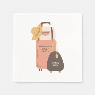 Serviette En Papier Emballez vos sacs Bagages Destination Bachelorette