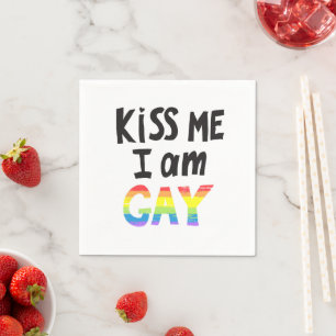 Serviette En Papier Embrasse-moi je suis gay