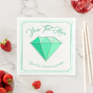 Serviette En Papier Emerald Gemstone. Bijouterie. 55 Anniversaire du M