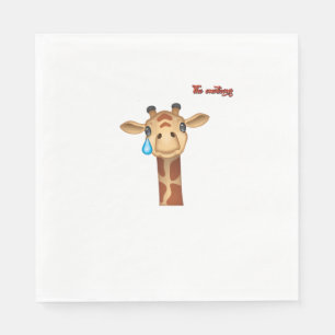 Serviette En Papier emoji triste visage de girafe en larmes