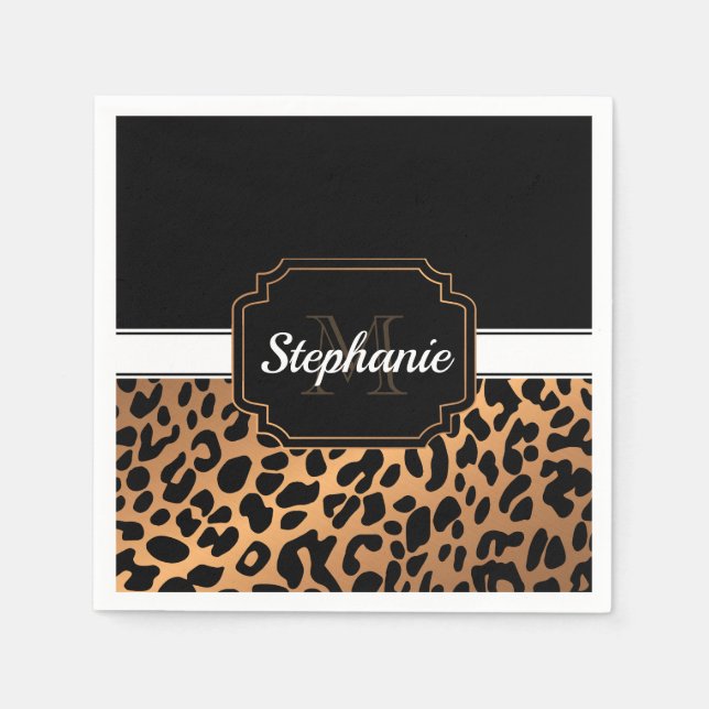 Serviette En Papier Empreinte de léopard (Devant)