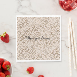 Serviette En Papier Empreinte de léopard Brown de crème
