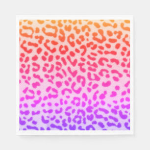 Serviette En Papier Empreinte de léopard Napkin Neon en papier