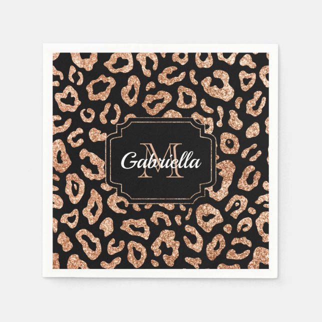 Serviette En Papier Empreinte de léopard parties scintillant (Devant)