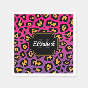 Serviette En Papier Empreinte de léopard pourpre