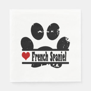 Serviette En Papier Empreinte de patte français espagnol chien