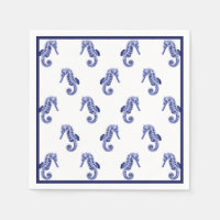 Empreinte d'hippocampe bleu et blanc