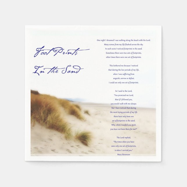 Serviette En Papier empreintes dans le sable (Devant)