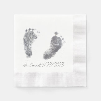 Serviette En Papier Empreintes de pieds d'encre pour bébés
