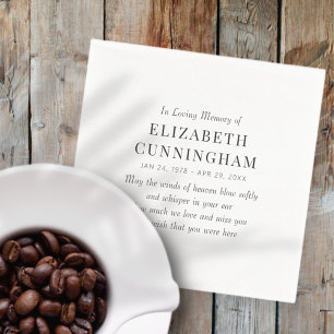 Serviette En Papier En Mémoire Amoureuse Mémorial Simple