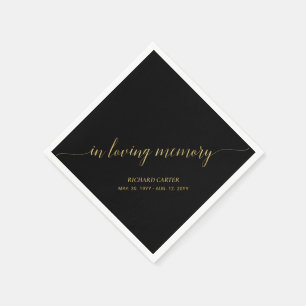 Serviette En Papier En Souvenir Affectueux Mémorial élégant en écrit