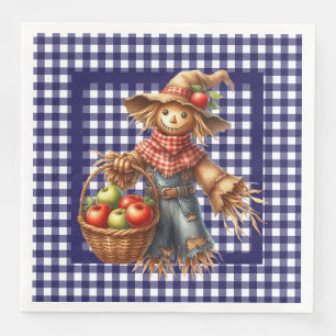 Serviette En Papier En vichy bleu automne