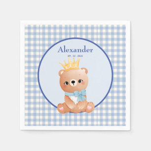 Serviette En Papier En vichy Bleu ours mou
