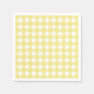Serviette En Papier En vichy jaune pâle et blanc