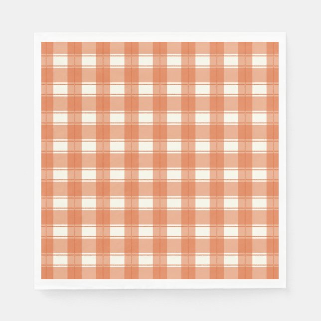 Serviette En Papier En vichy Orange intemporel (Devant)
