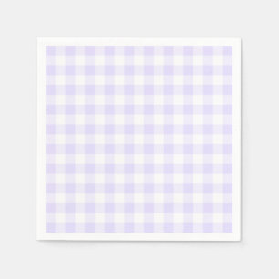 Serviette En Papier En vichy pastel violet blanc