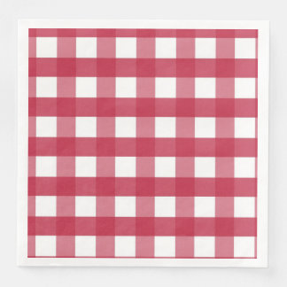 Serviette En Papier En vichy rouge et blanc