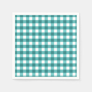 Serviette En Papier en vichy turquoise