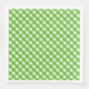 Serviette En Papier En vichy verte