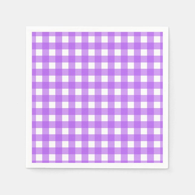 Serviette En Papier En vichy violet brillant (Devant)