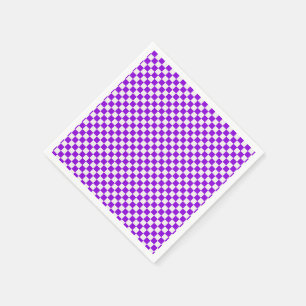 Serviette En Papier En vichy Violet Et Blanc À damiers