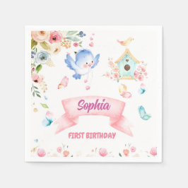 Serviette En Papier Enchanted Butterfly Garden Paper Napkin