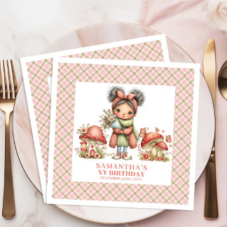 Serviette En Papier Enchanted Forest Fairy Pink Birthday Celebration 