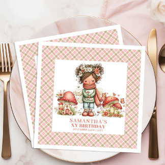 Serviette En Papier Enchanted Forest Fairy Pink Birthday Celebration 