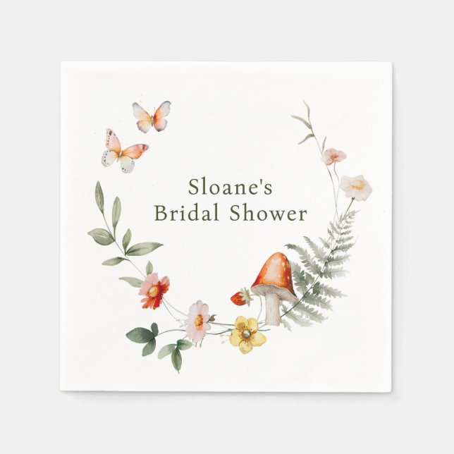Serviette En Papier Enchanted Forest Mushroom Bridal Shower (Devant)