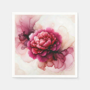 Serviette En Papier Encre d'alcool rose de pivoine Abstraite