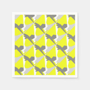 Serviette En Papier Énergie d'art abstrait jaune gris