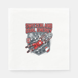 Serviette En Papier Énergie de but de Suisse Skeleton Striker Nations