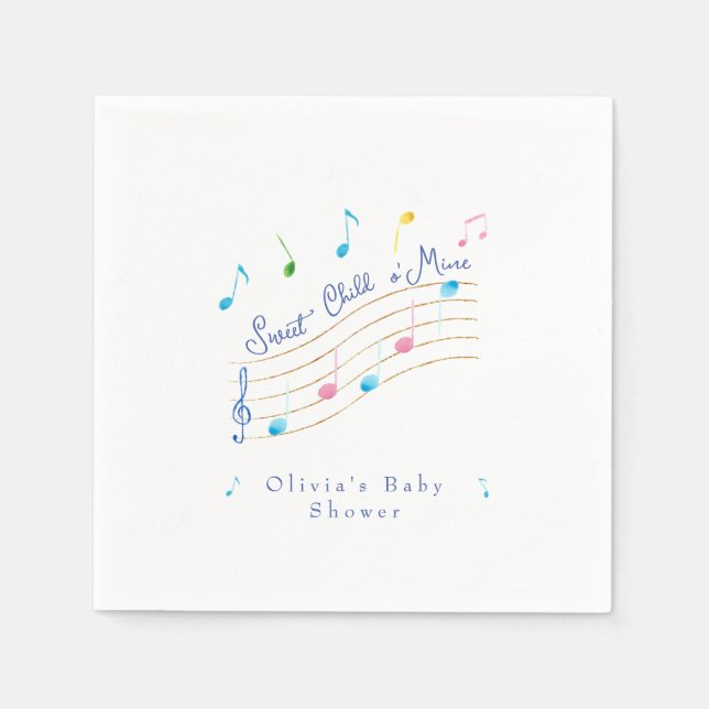 Serviette En Papier Enfant doux de ma serviette musicale (Devant)