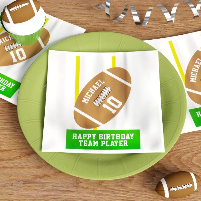 Serviette En Papier Enfants Football Sports Anniversaire Team Joueur N (Fun napkins for your football themed birthday party. Just add your text)