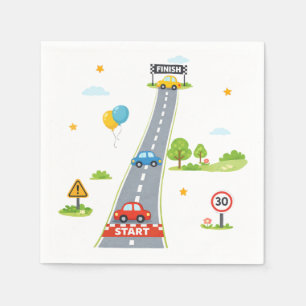 Serviette En Papier Enfants pour Anniversaire de Course Automobile Fêt