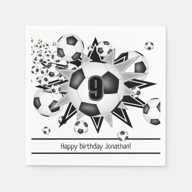 Serviette En Papier Enfants soccer anniversaire ou fête d'équipe (Devant)