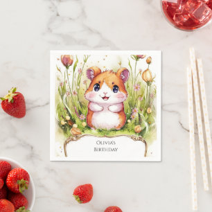Serviette En Papier Enfants Whimsical Hamster Anniversaire