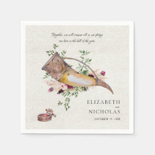 Serviette En Papier Engage notre amour   Serviettes de mariage élégant