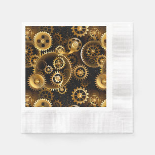 Serviette En Papier Engrenages en laiton Steampunk sans couture