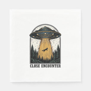Serviette En Papier Enlèvement de forêt extraterrestre Gravure vintage