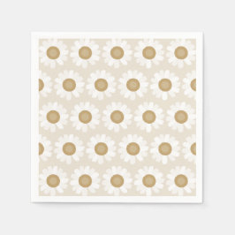 Serviette En Papier Enracinée & Fleurissante – Camomille Beige
