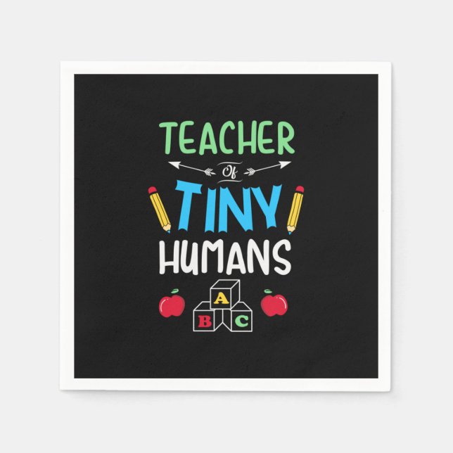 Serviette En Papier Enseignant Cadeau enseignant minuscules humains (Devant)