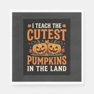 Serviette En Papier Enseignant Halloween Citrouilles les Plus Mignonne