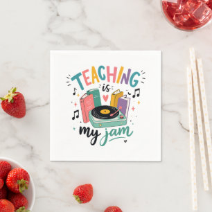 Serviette En Papier Enseignement Rétro Est Mon Jam Disque Vinyle Ensei